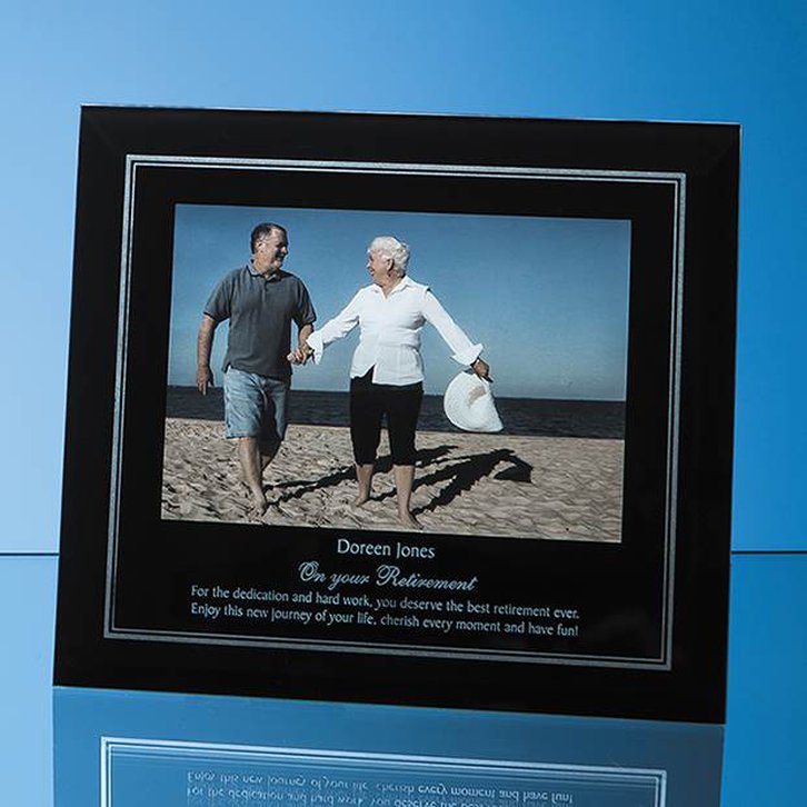 Black Surround with Silver Inlay Glass Frame for 6inchinch x 4inchinch Landscape Photo