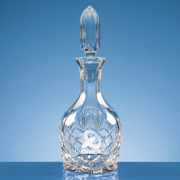 0.75ltr Lead Crystal Round Wine Decanter
